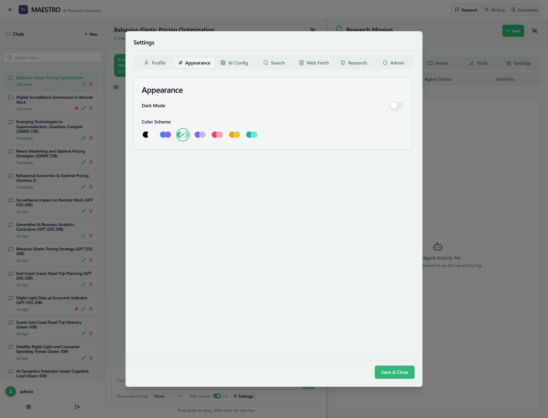 Appearance Settings