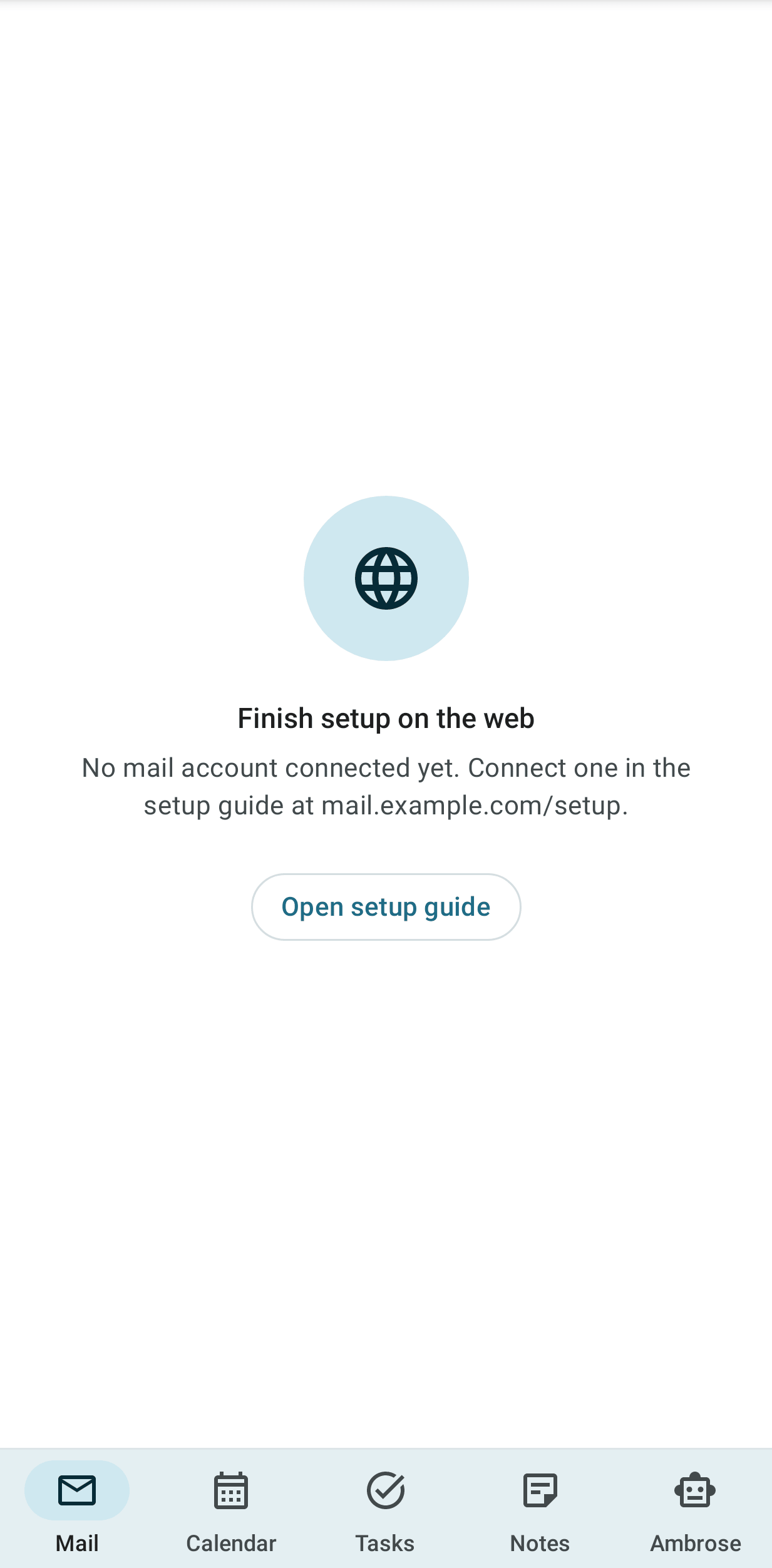 Finish setup on the web, on the phone