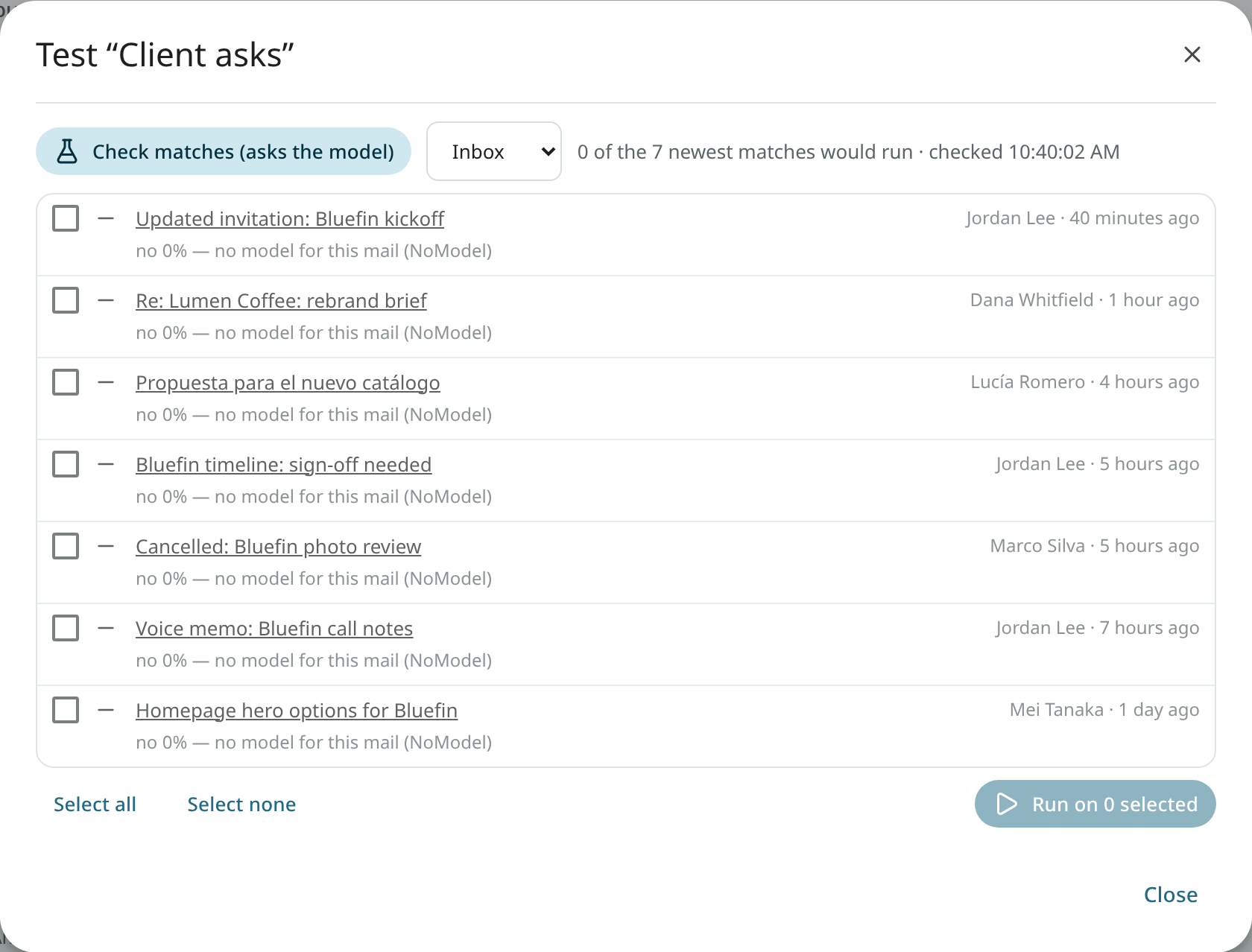 Testing an order on recent mail, with matched and skipped conversations