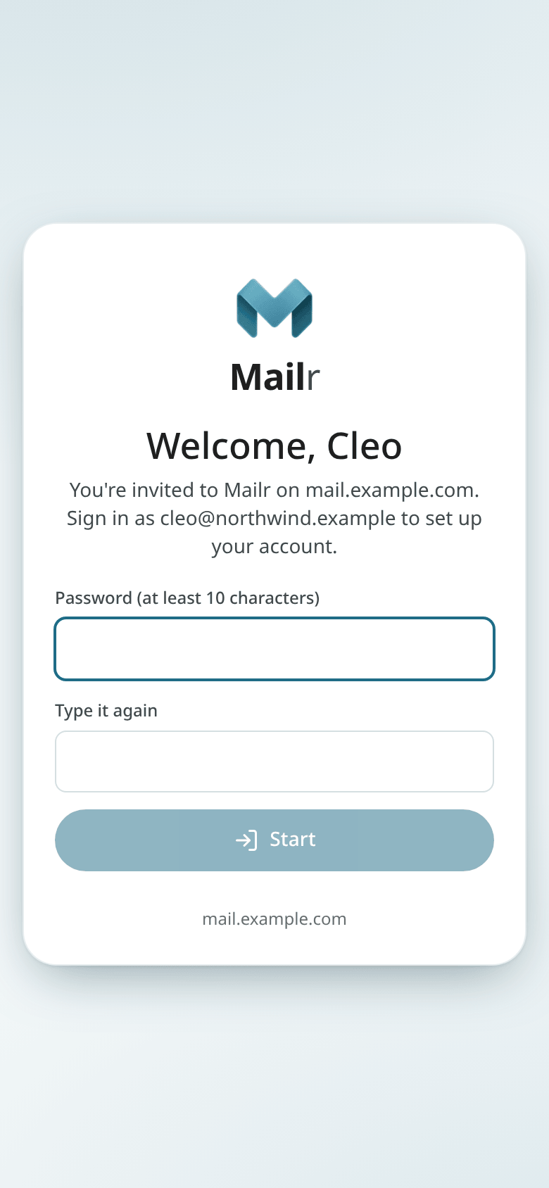 The invite page