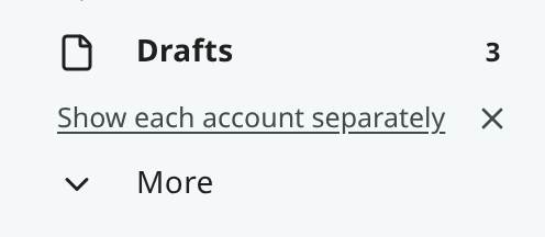 The line in the sidebar that offers Show each account separately