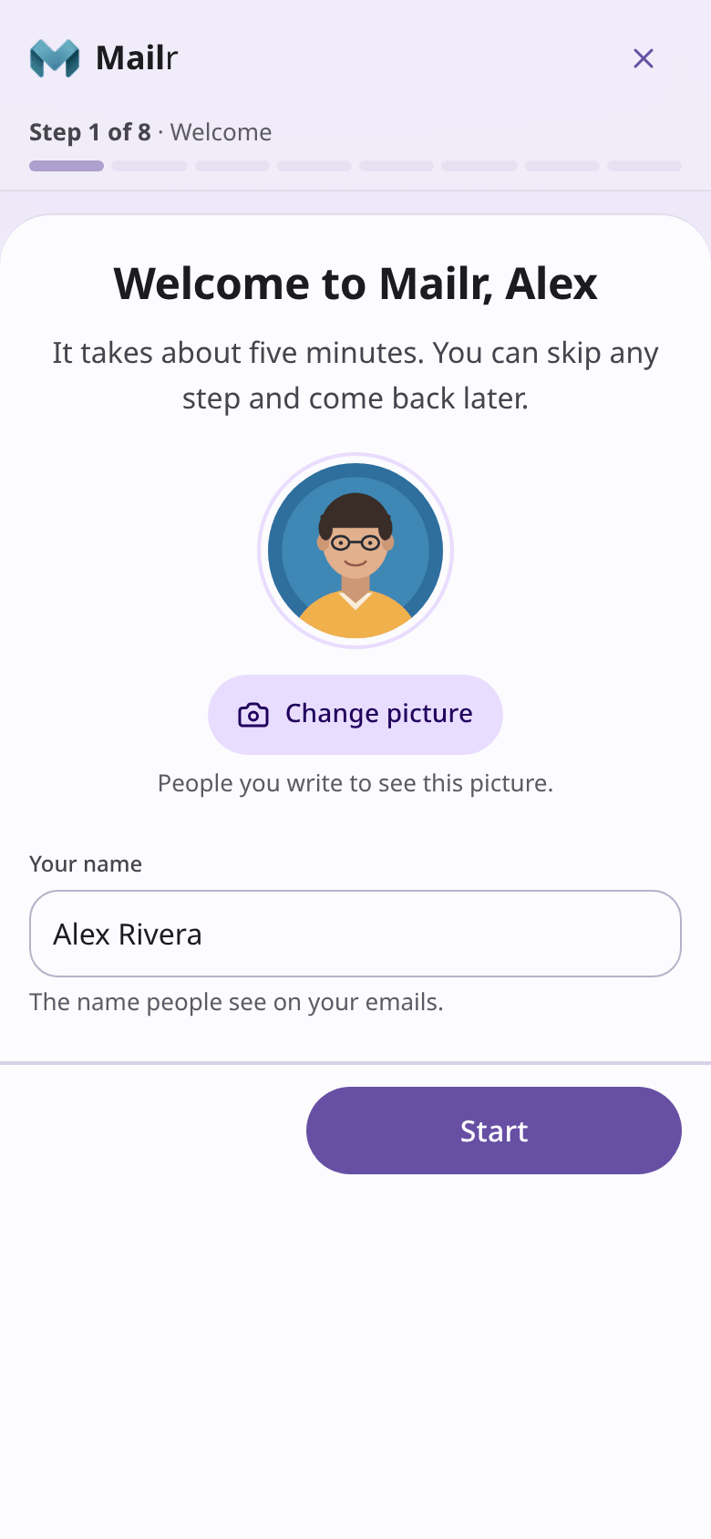 The guide on a phone