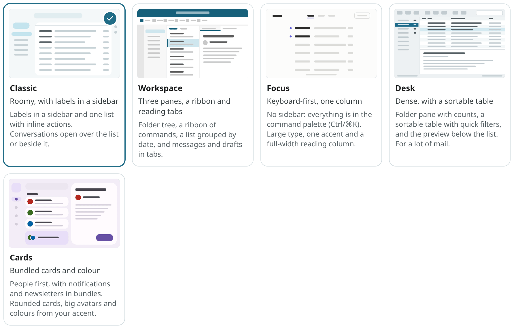 The Style picker in Settings → Look