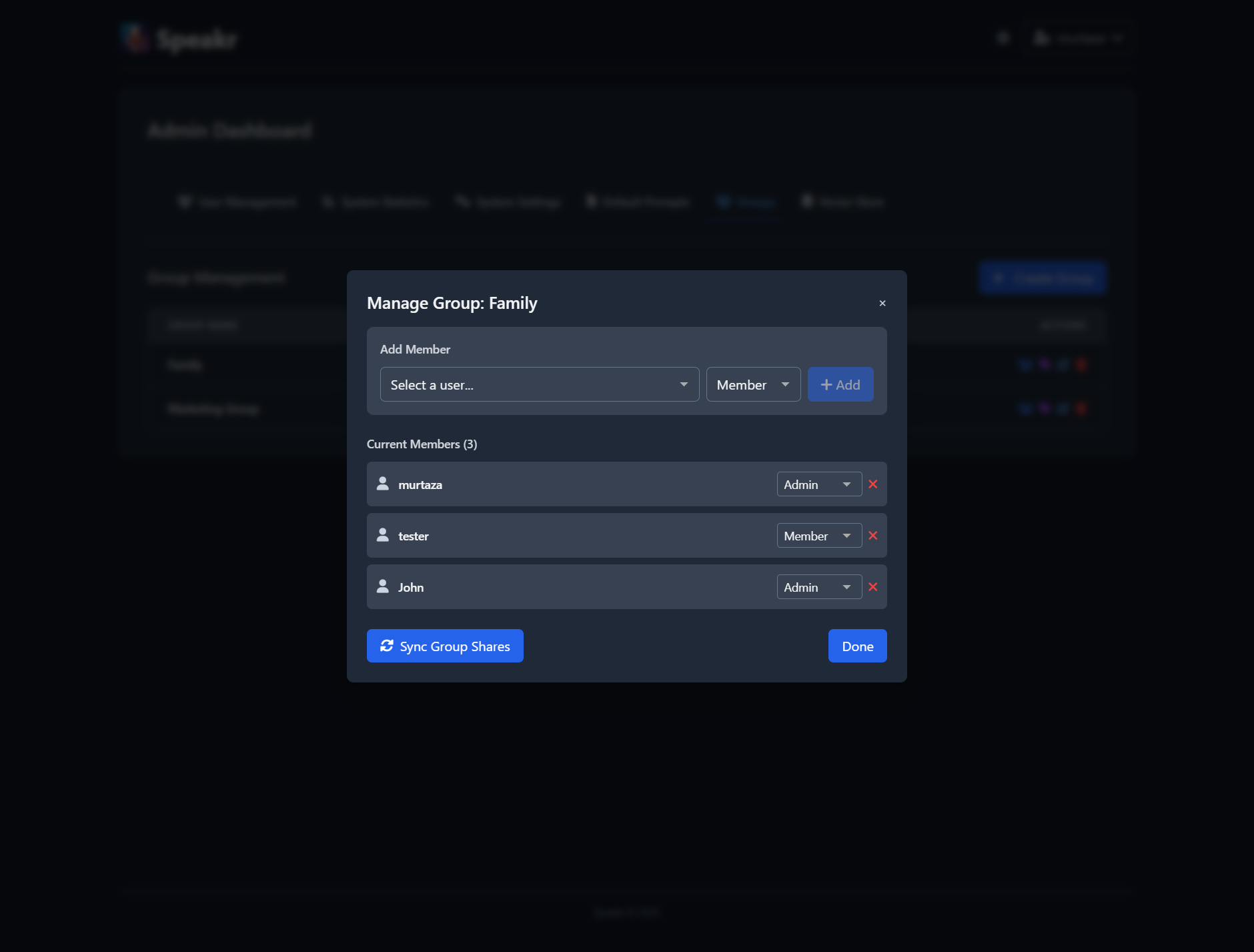 Manage Group Members