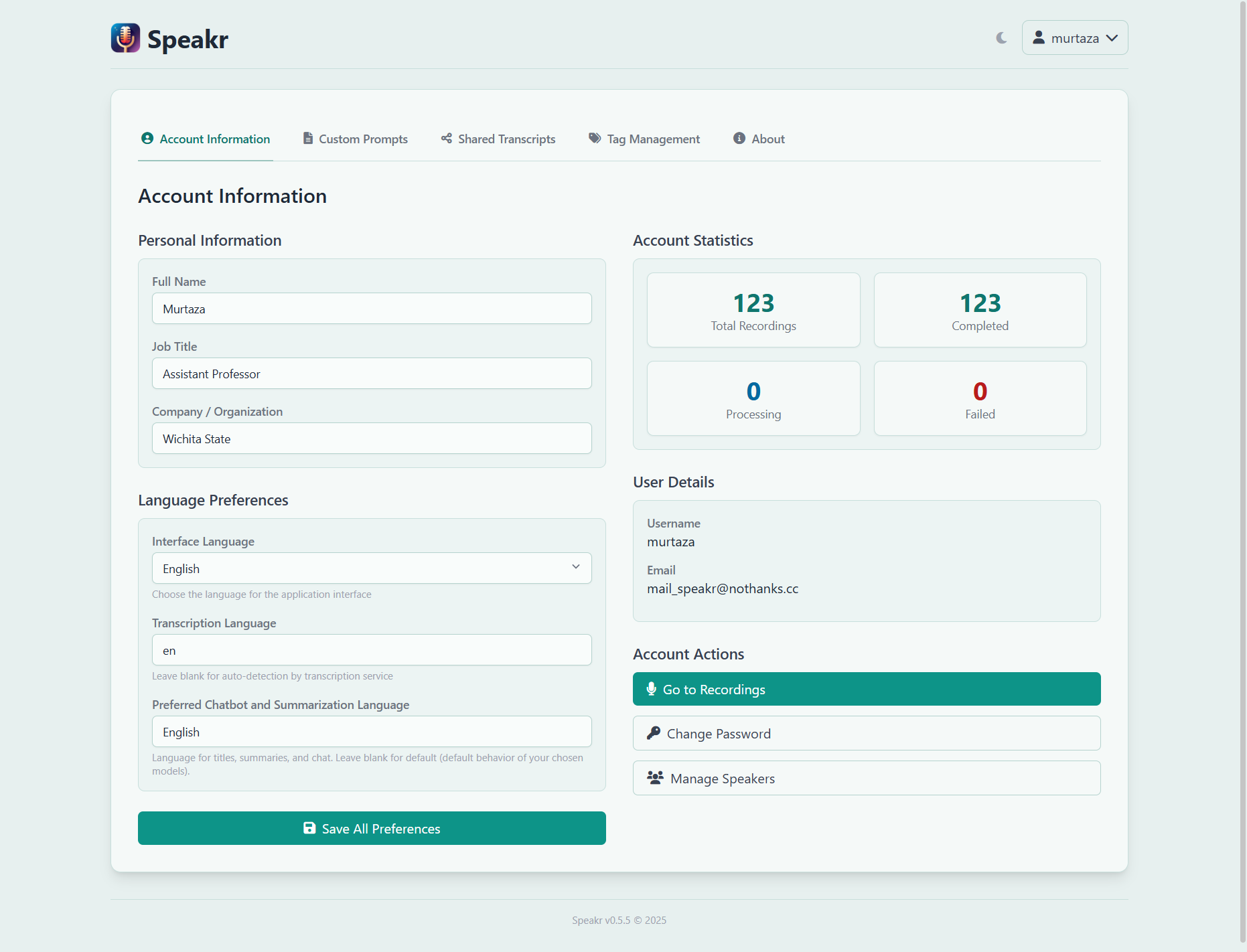 Account Information