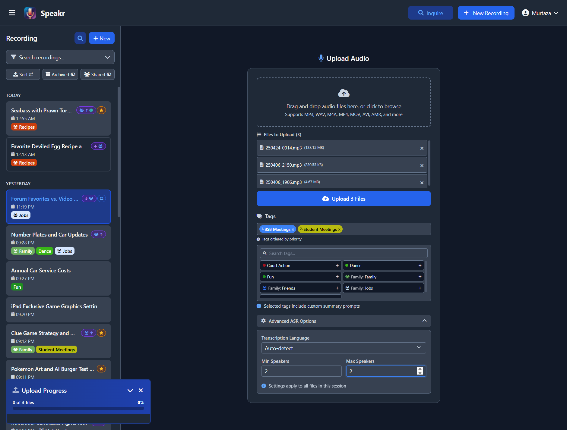 File Upload Interface
